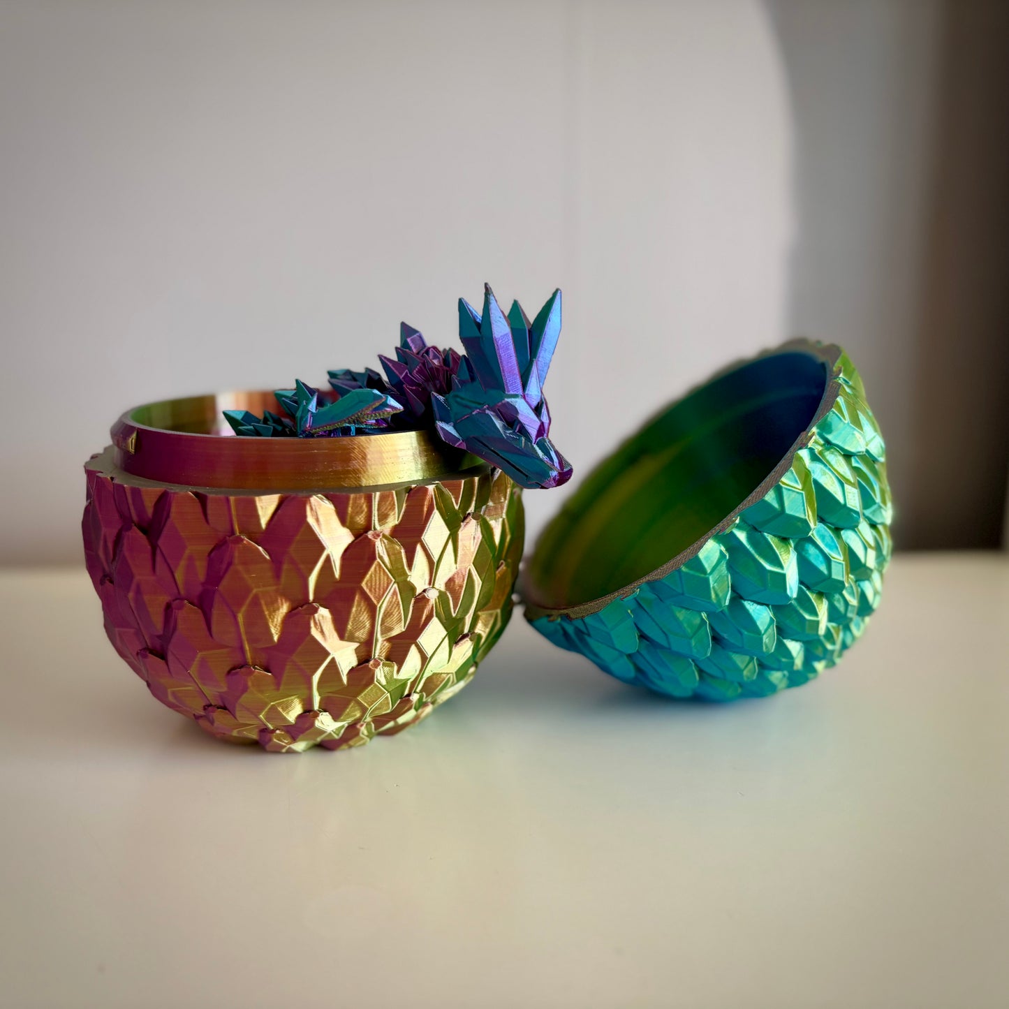 3D Printed Dragon and Egg Articulated Animal