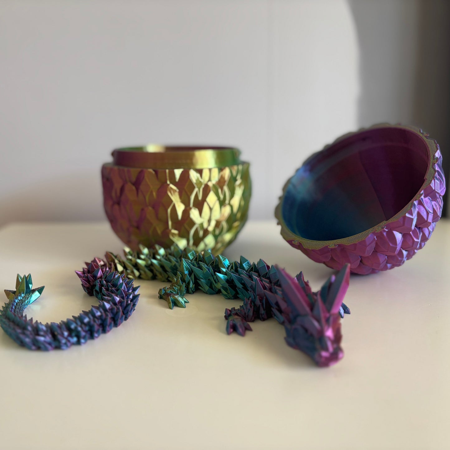 3D Printed Dragon and Egg Articulated Animal