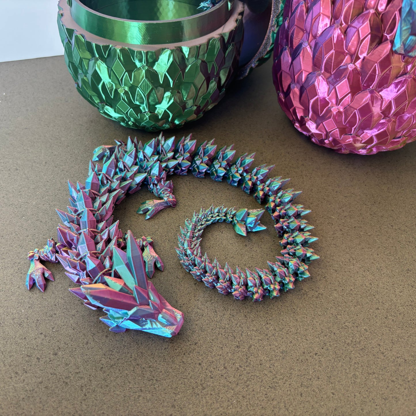 3D Printed Dragon and Egg Articulated Animal
