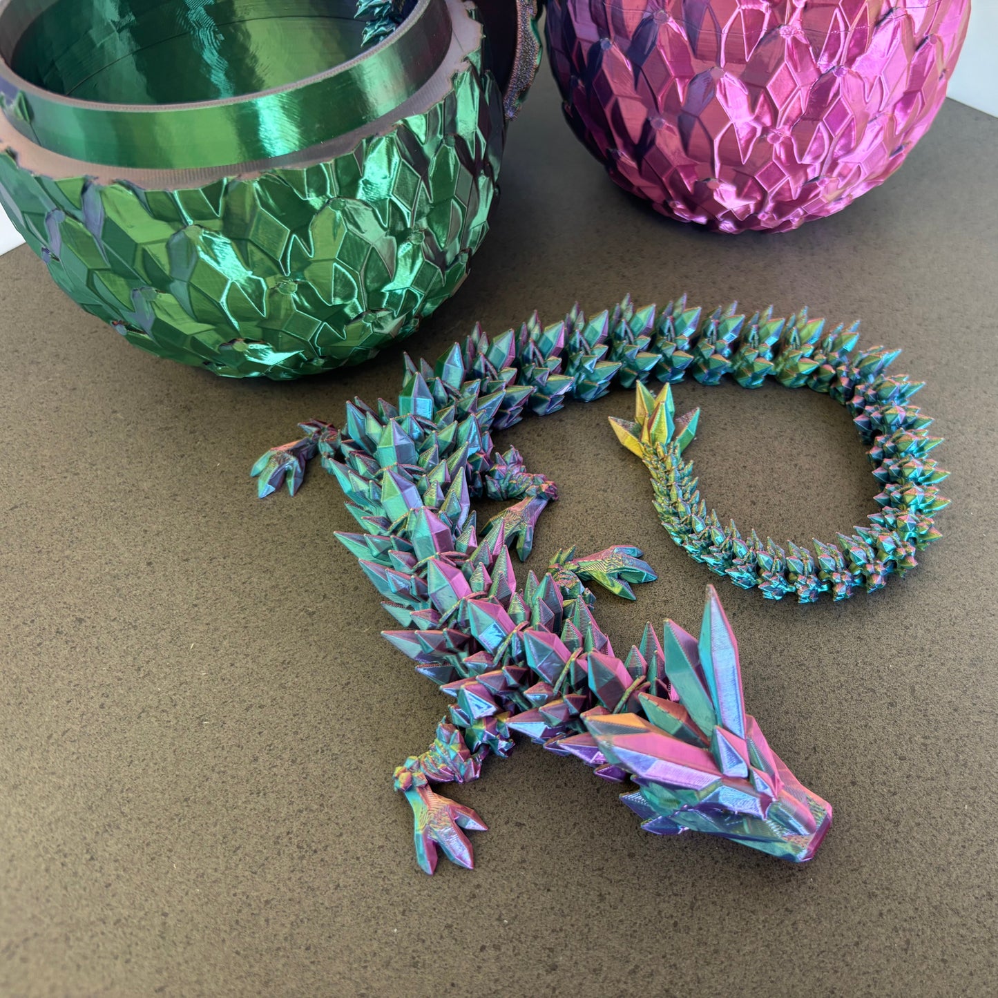 3D Printed Dragon and Egg Articulated Animal