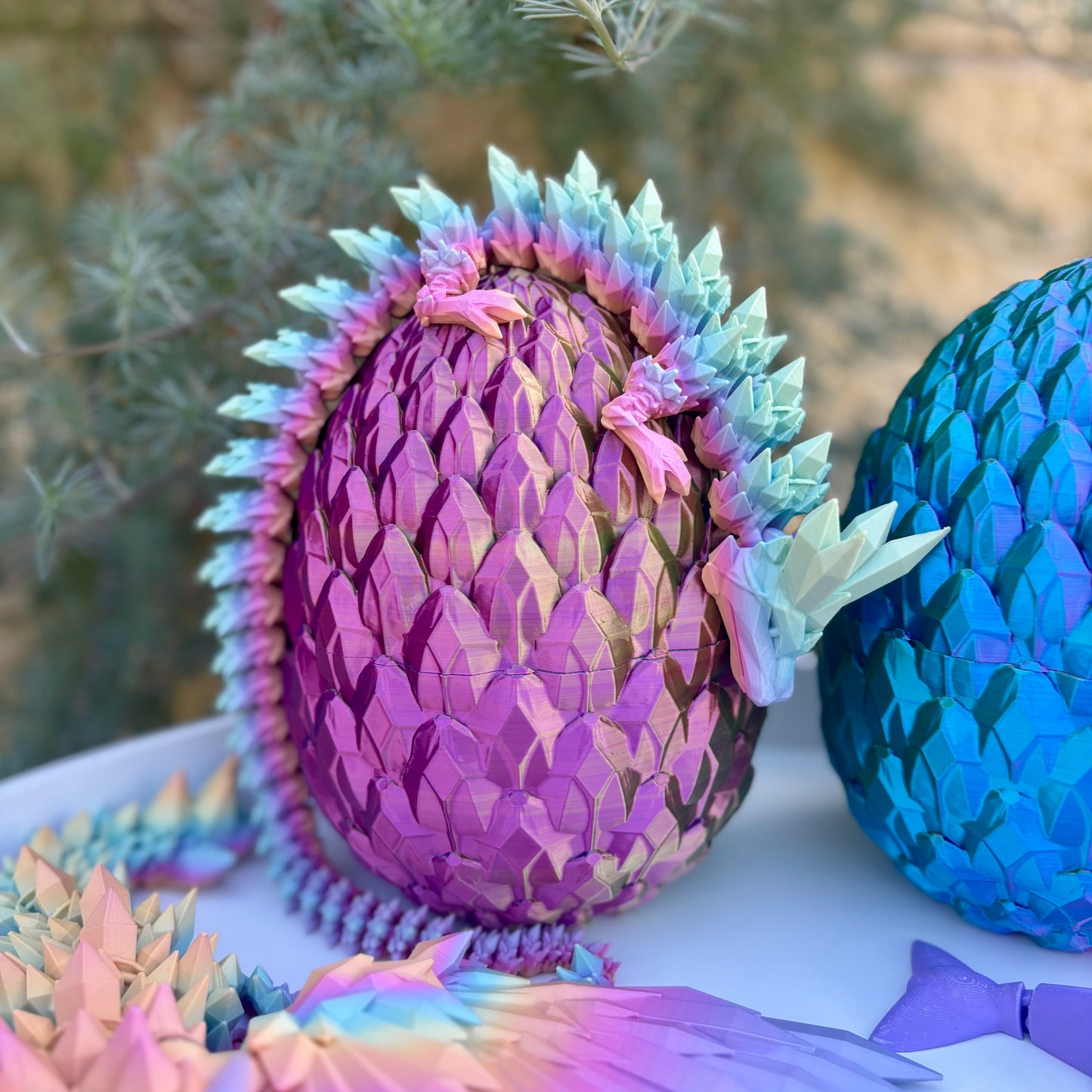 3D Printed Dragon and Egg Articulated Animal