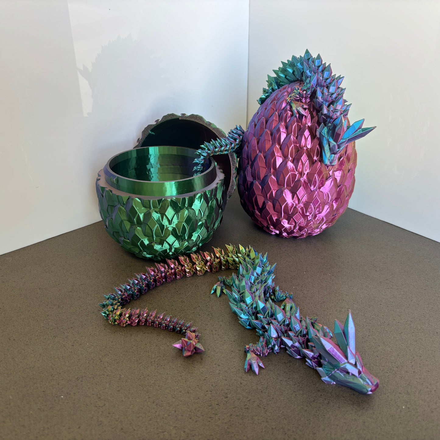 3D Printed Dragon and Egg Articulated Animal