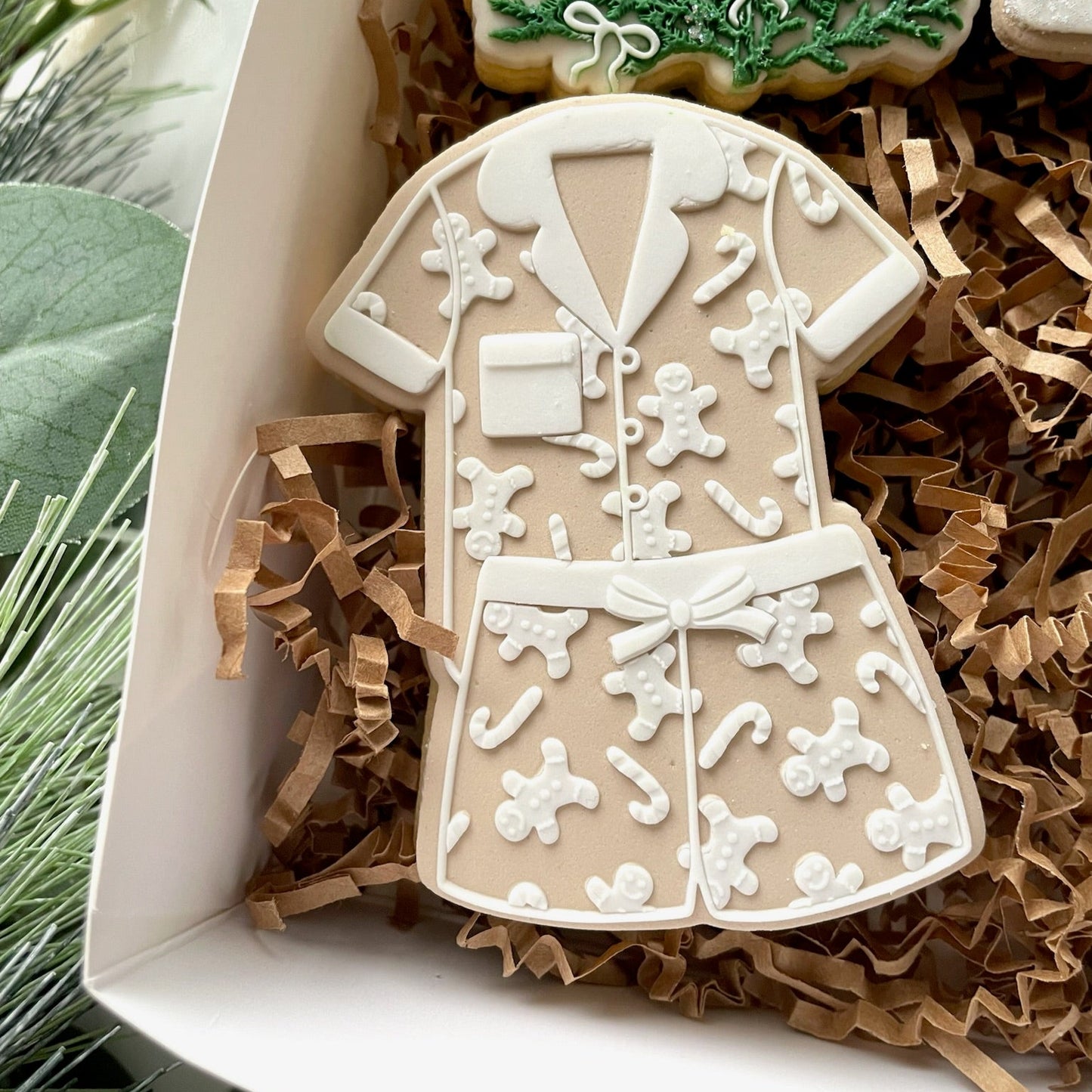 Christmas Pyjamas with Gingerbread Pattern Debosser and Cutter