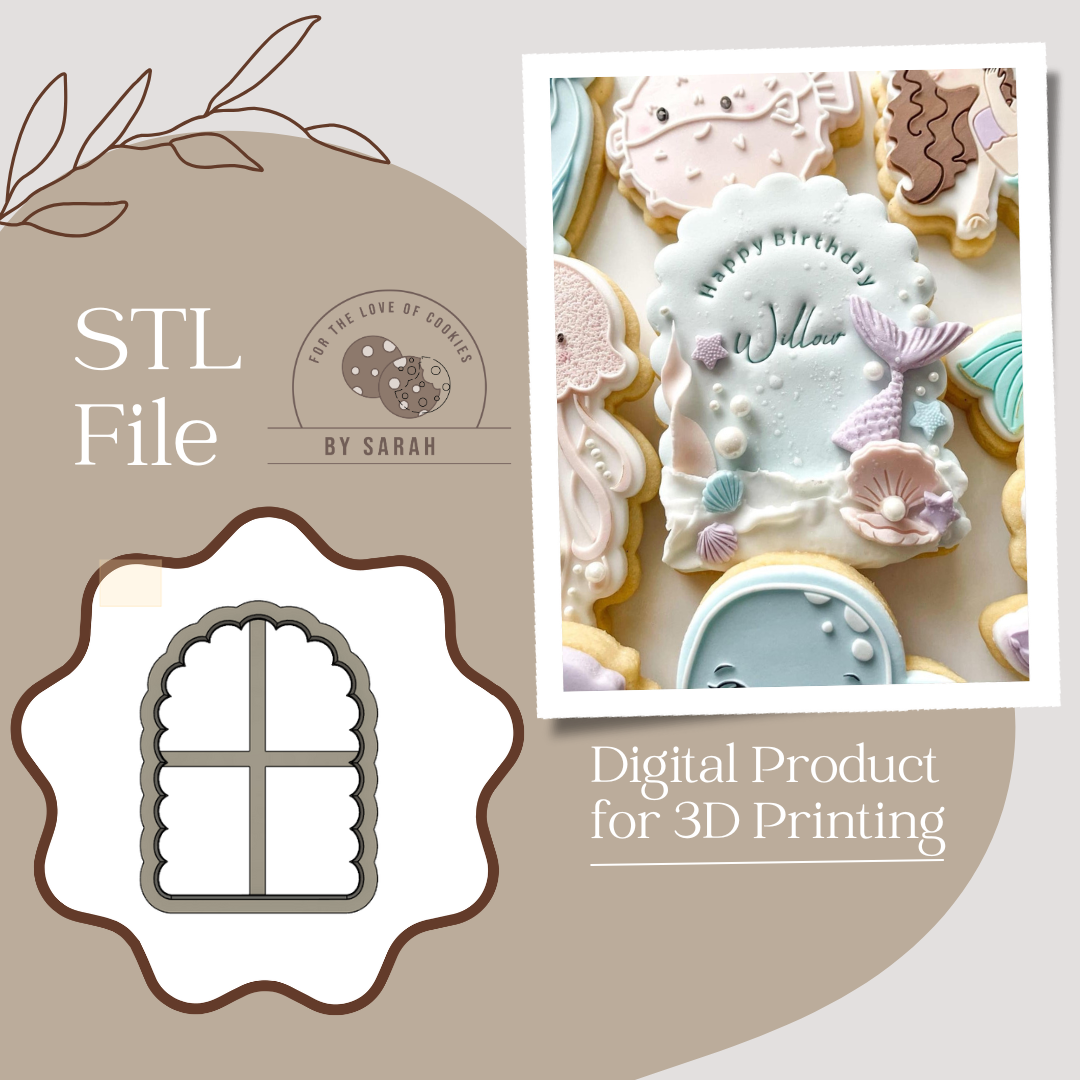 Scalloped Arch Shape Cookie Cutter Only STL FILE