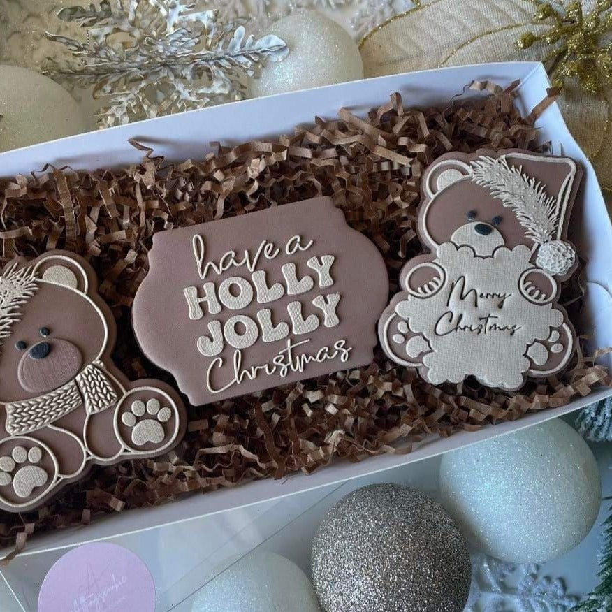 Bear with Snowflake Debosser and Cutter