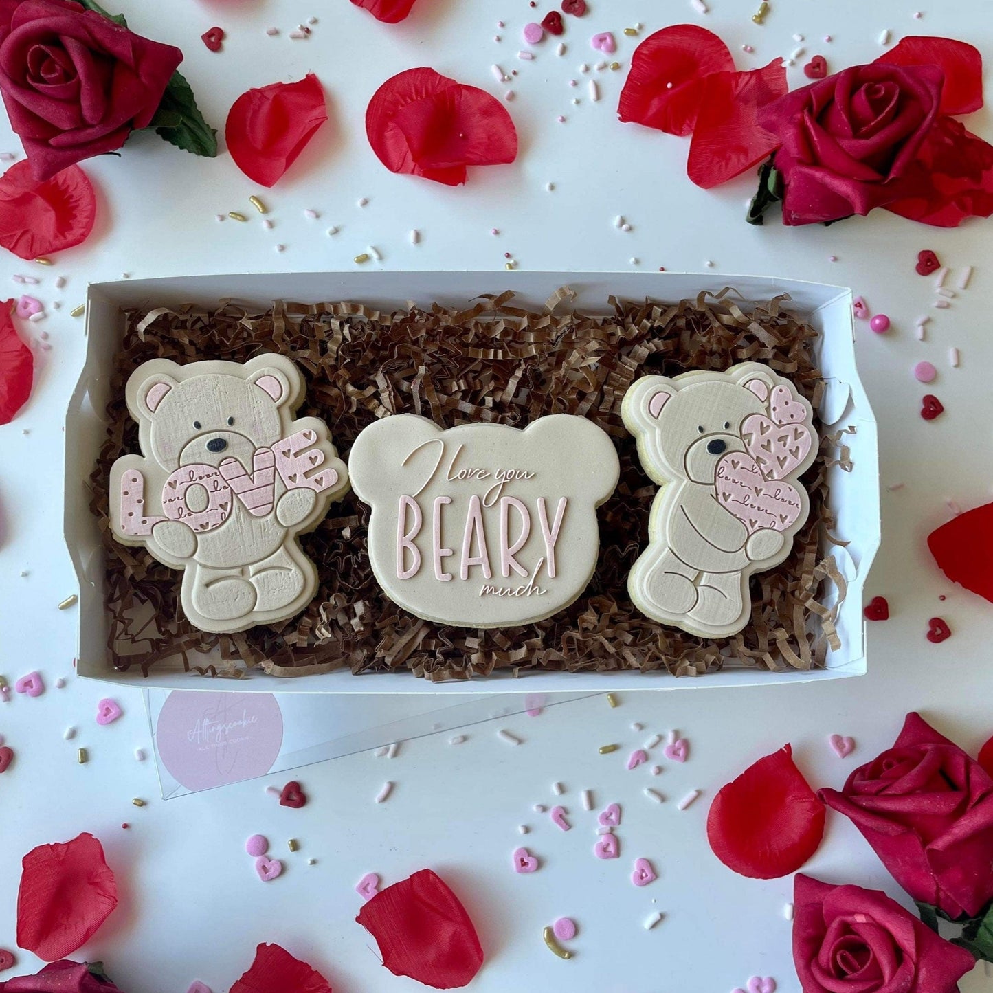 Bear Holding Stacked Love Hearts Debosser and Cutter