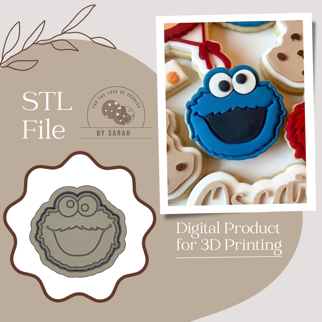 Cookie Monster Embosser and Cutter STL FILE