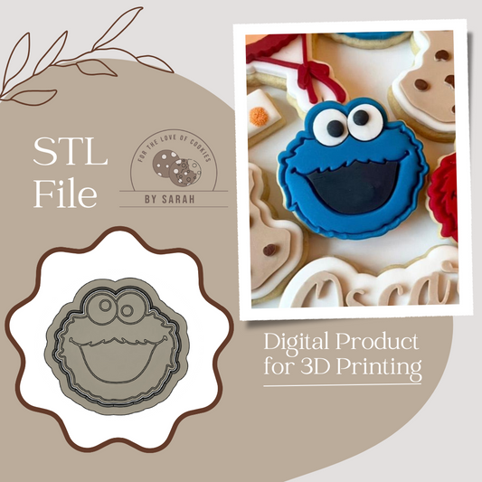 Cookie Monster Embosser and Cutter STL FILE