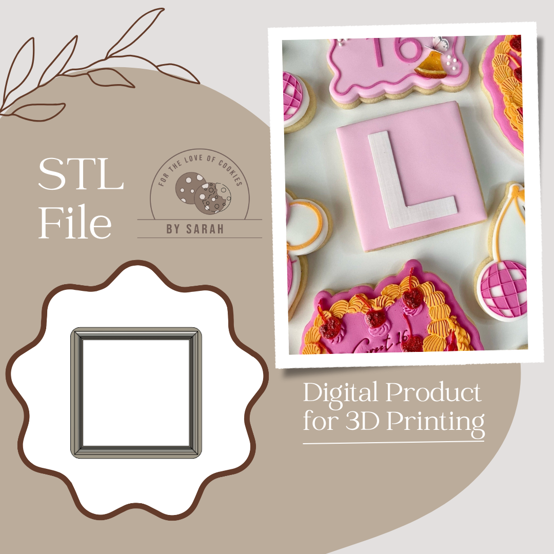 Square Shape Cookie Cutter Only STL File