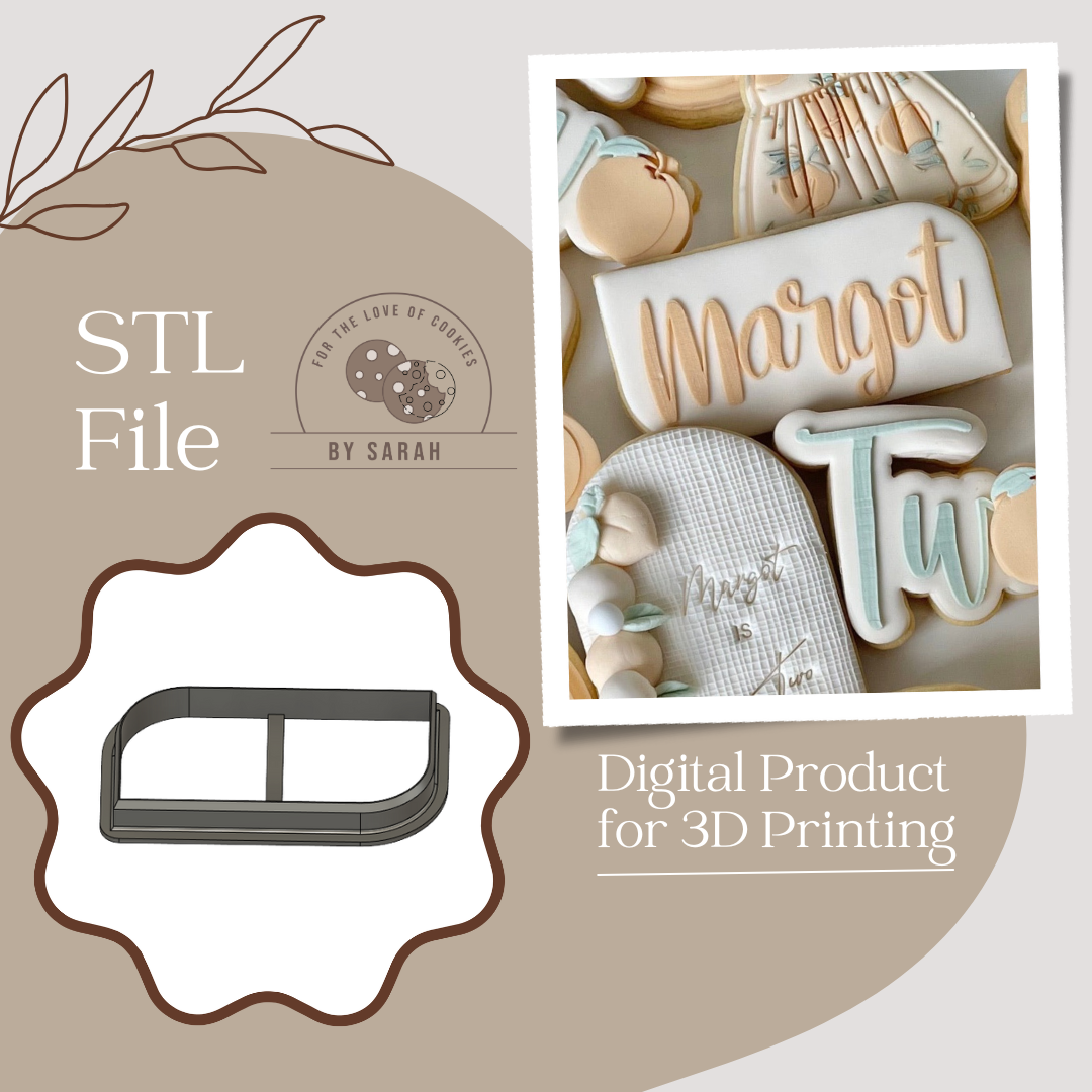 Rounded/Right Angle Rectangle Shape Cookie Cutter Only STL File