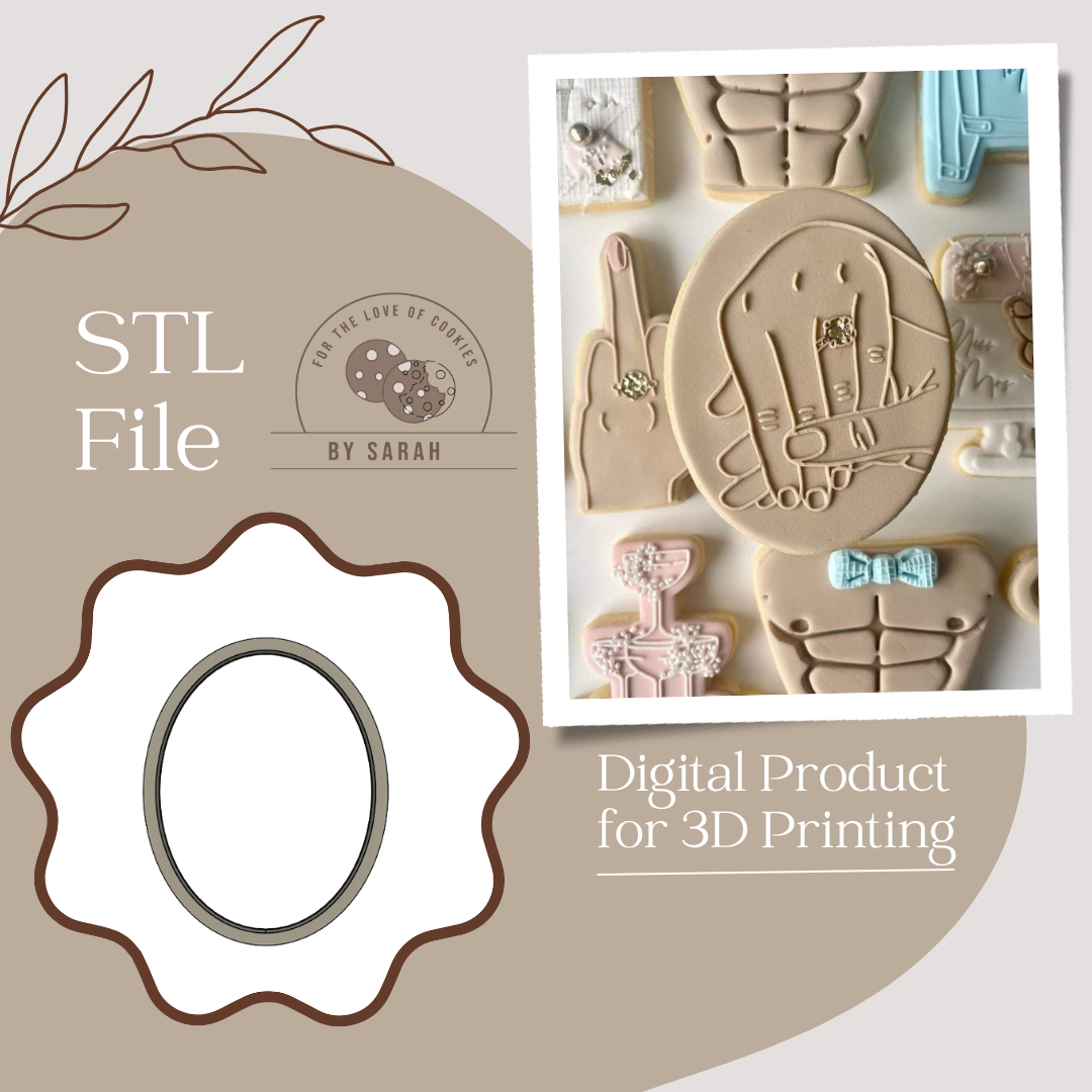 Oval Shape Cookie Cutter Only STL FILE