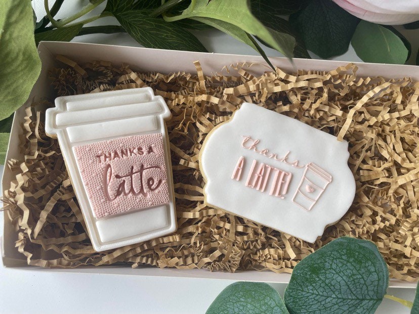 Mothers Day ‘Thanks a Latte’ Cookie Cutter and Fondant Embossers/Debosser Set
