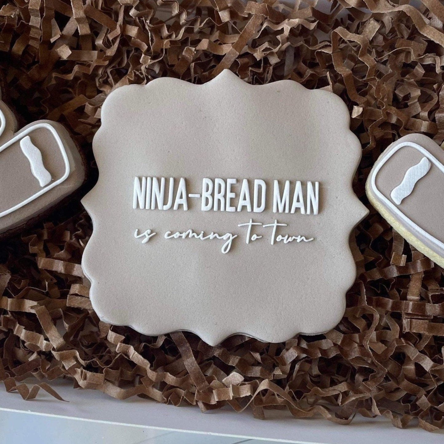 Ninja-BreadMan Is Coming To Town Text Debosser and Cutter