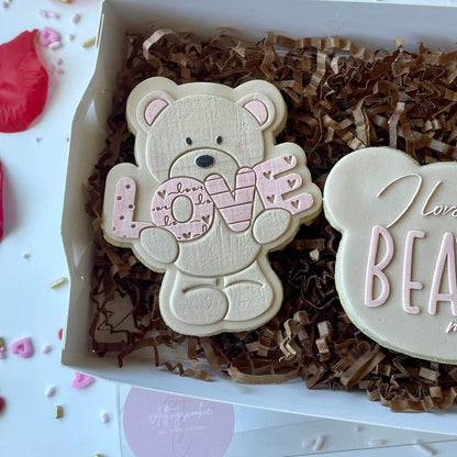 Bear Holding LOVE sign Debosser and Cutter