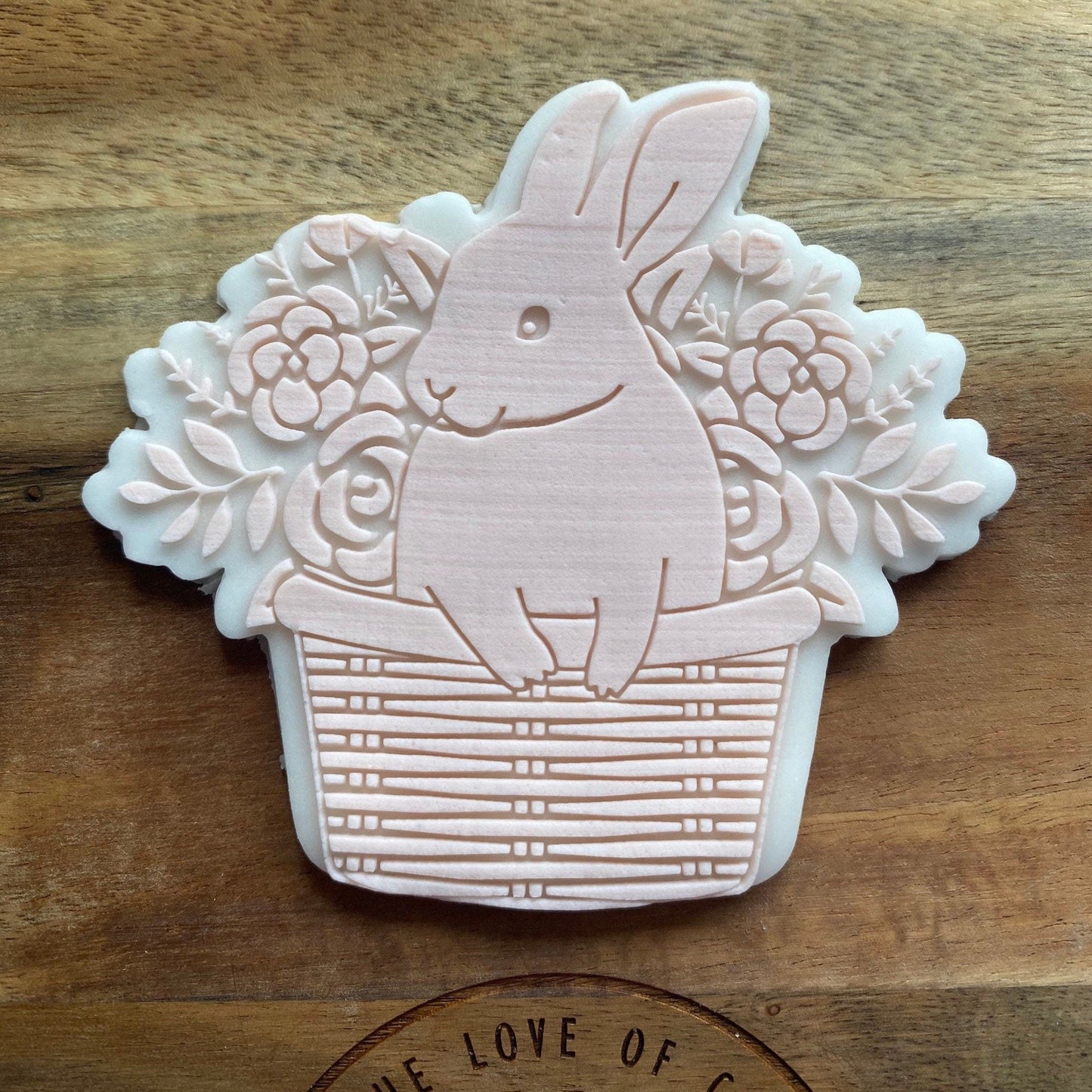 Bunny in Floral Basket Debosser and Cutter