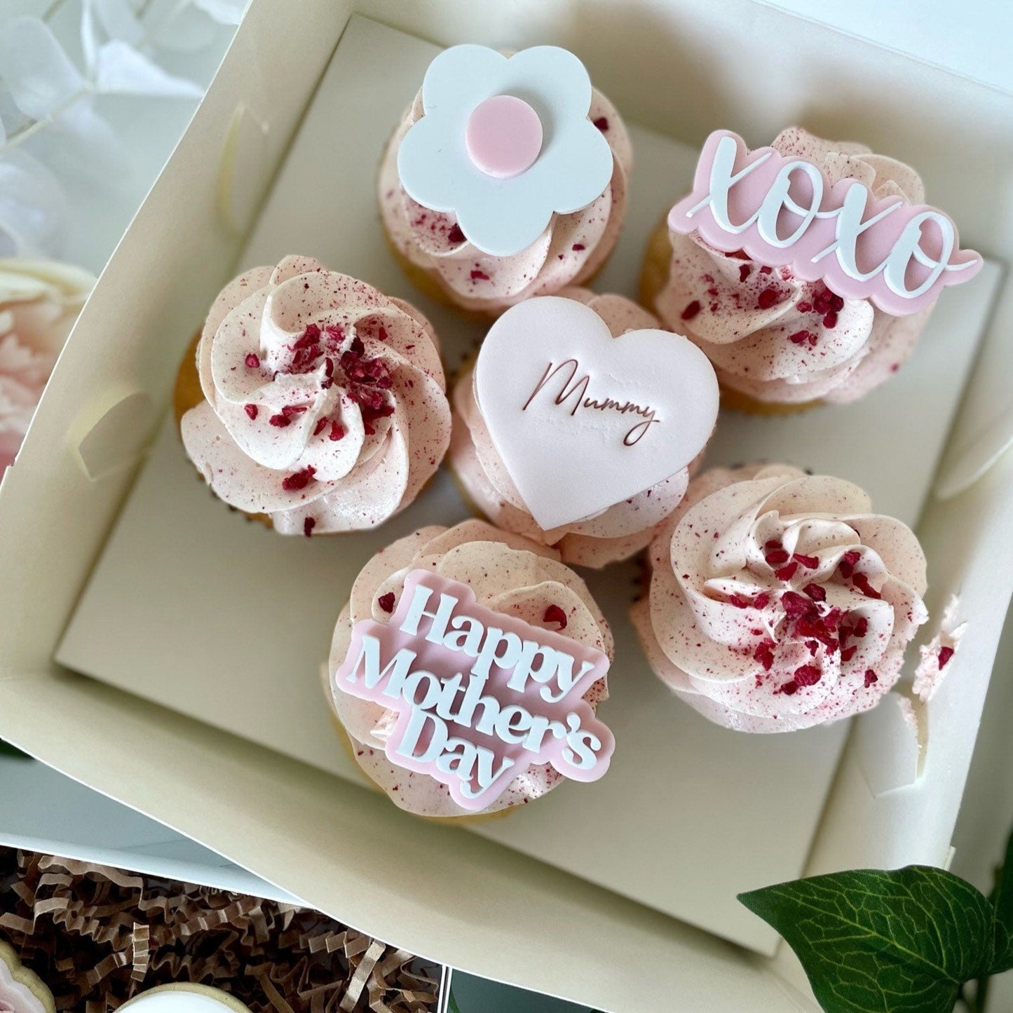 Acrylic Cupcake Charms set of 6