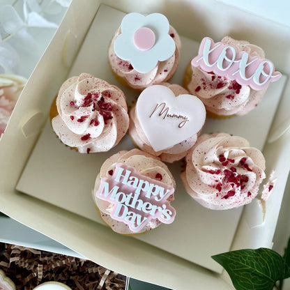 Acrylic Cupcake Charms set of 6